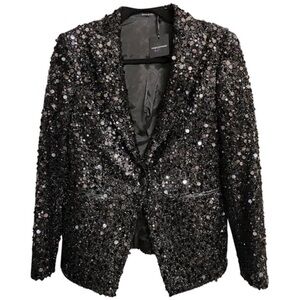 TAGLIATORE Black Blazer with Black Sequins (S)